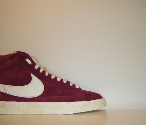2010 Nike Blazer Hi Suede Vntg Retro Burgundy White QS Sz. 8 Off OG  344344-601 | eBay