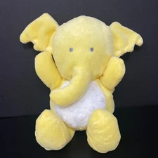 Animal Adventure Yellow Elephant Plush Stuffed Animal White Minky Dot Tummy Baby