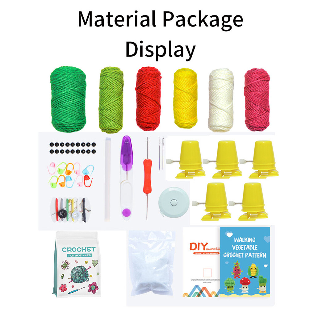 Crocheting Sewing Vegetable Toy Kit Walking Cute Toys Crochet Kits for