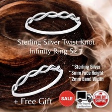 Sterling Silver 925 Twist Knot Infinity Ring Band Sz 7 - Special  FREE GIFT