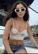 NWT Zara Tweed Corset Crop Top Sz S Blogger Favorite
