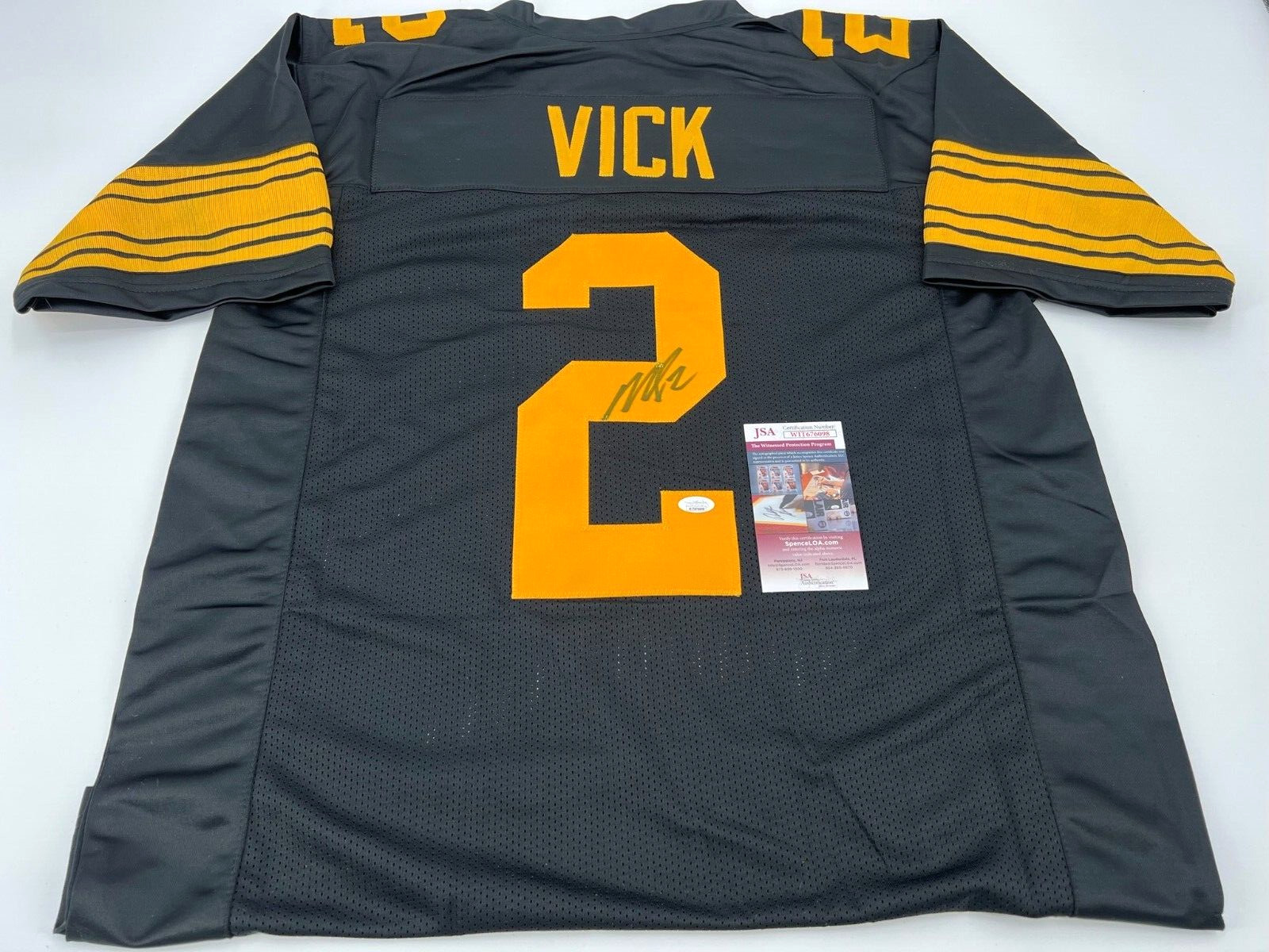 MICHAEL VICK PITTSBURGH STEELERS SIGNED CUSTOM COLOR RUSH JERSEY JSA WITNESS COA