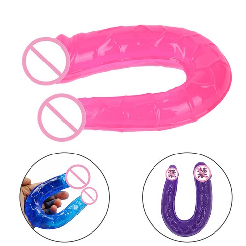 Double-Dildo-Flexible-Jelly-Vagina-and-Anal-Women-Gay-Lesbian-Double-Ended8OP