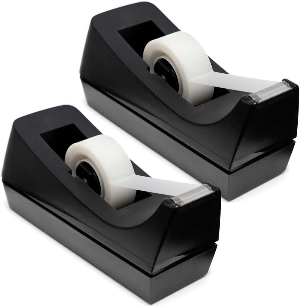 Desktop Tape Dispenser Non-Skid Base Weighted Tape Roll Dispenser 2-Pack-image