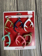 Holiday Time Multicolor Antlers 6 Mini Christmas Ornaments