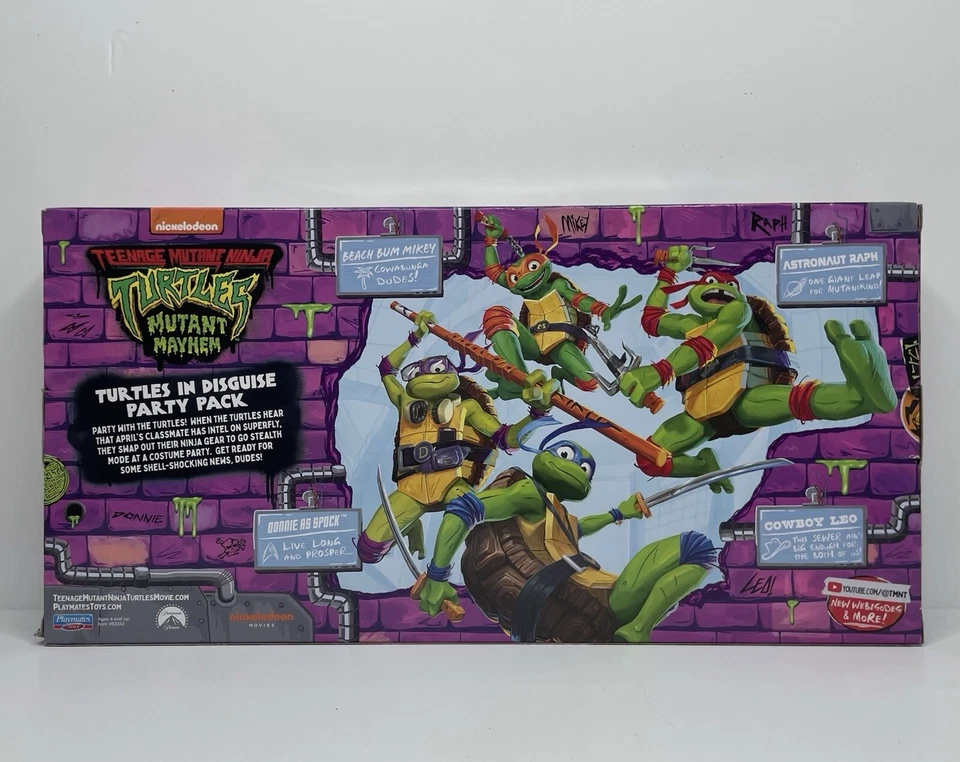 TMNT Mutant Mayhem Turtles in Disguise Party Pack Action Figures Playmates 2023 - image 2 of 4