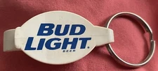 Vintage Bud Light Beer Keychain Bottle Opener White