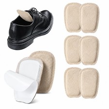 3 Pairs Shoe Tongue Pads Suede Elastic Foam Cushion, Beige, Size L