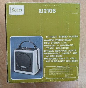 Vintage Sears Portable Stereo 8 Track Player / Radio Model 622106 / Parts / Read