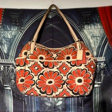 Coach Diaper Bag Orange Floral Travel Organizer Luggage Tote Shoulder Strap