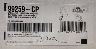 Kohler K-99259-CP Artifacts Pull-Down Kitchen Sink Faucet - Polished Chrome READ