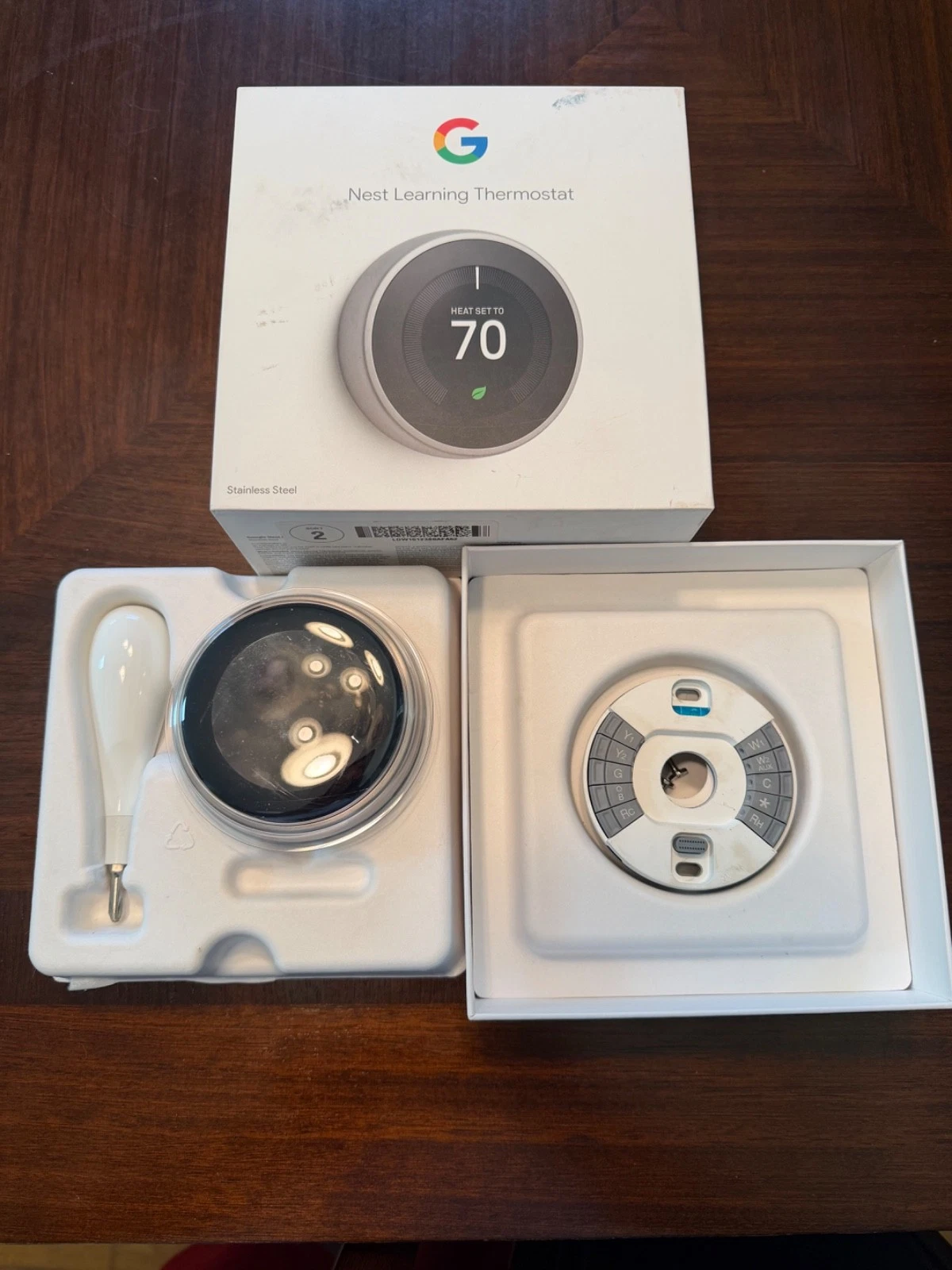 Google Nest Learning Thermostat 3rd Gen Used Good Condition (Stainless Steel)
