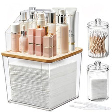 2-in-1 Disposable Facial Towel Holder and Cosmetic Organizer White