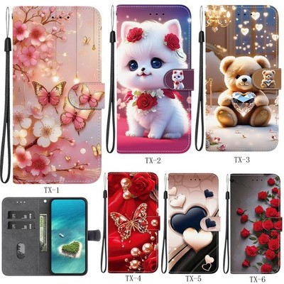 Flip Gemustert HandyHülle Book Kunstleder Wallet Tasche Schutzhülle Case Etui T8