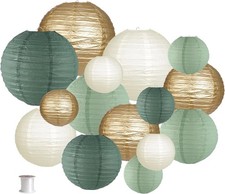 Paper Lanterns Decorative, Round Hanging Paper Lanterns Decorations for Rustic