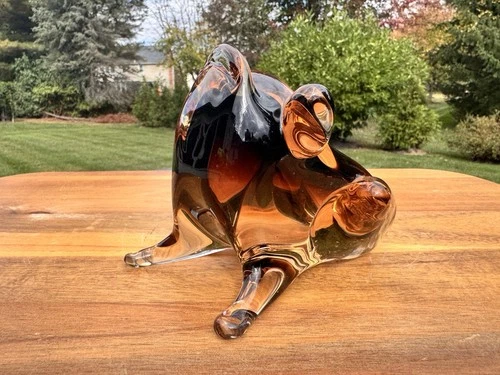 Licio Zanetti Murano Art Glass Frog Sculpture Toad Figurine Italy 5”