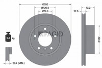 2X Pagid Bremsscheibe 54328NHC FüR BMW 1Er E87 3Er E90 E81 E88 E82 118 120 316