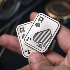 Metal Poker Magnetic Fidget Push Slider Card Stress Relief EDC Toy skull