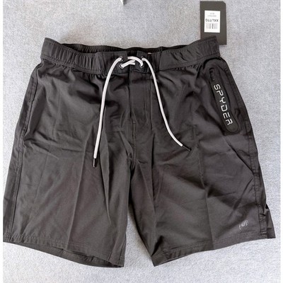 Summer Spyder Swim Board Shorts XXL Black New Mesh Lined Zipper Pocket Trunks