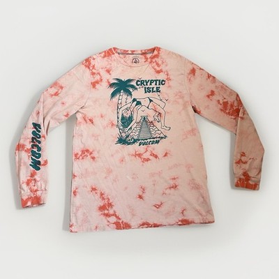 Volcom Retro Y2K Style Pink Tye Dye T Shirt Boho Women s Small Cryptic Isle