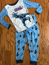 Little Boys Size 6 MARVEL BLACK PANTHER Snug-Fit Long Sleeve Pajama Set Blue