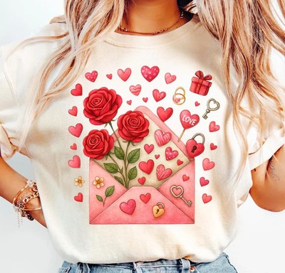 Cupid s Arrow Heart Cluster Comfort T-Shirt Artistic Love Silhouette Tee