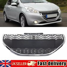 For Peugeot 208 2012-2015 Front Bumper Center Radiator Grill Grille Black Chrome