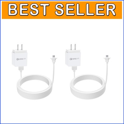Extra Long 30ft Charger for EufyCam 2C Pro - Continuous Power with 2 Adapters