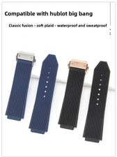 For Hublot Bigbang Notched Silicone Watch Band Straps Mens 26*19mm with Tools