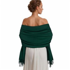 Pashmina Shawl Wraps for Women Large Winter Scarf Soft Shawls and Wraps Green
