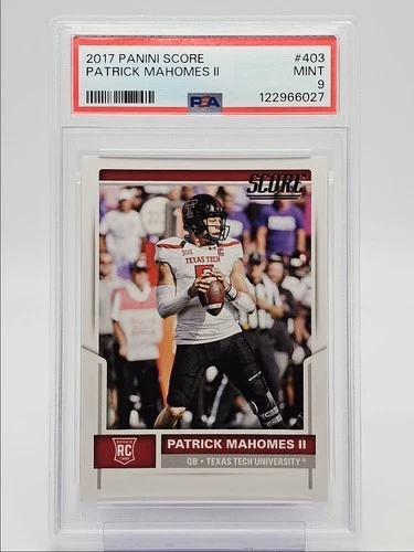 PATRICK MAHOMES II 2017 SCORE ROOKIE FOOTBALL CHIEFS C RC PSA 9 Q0004