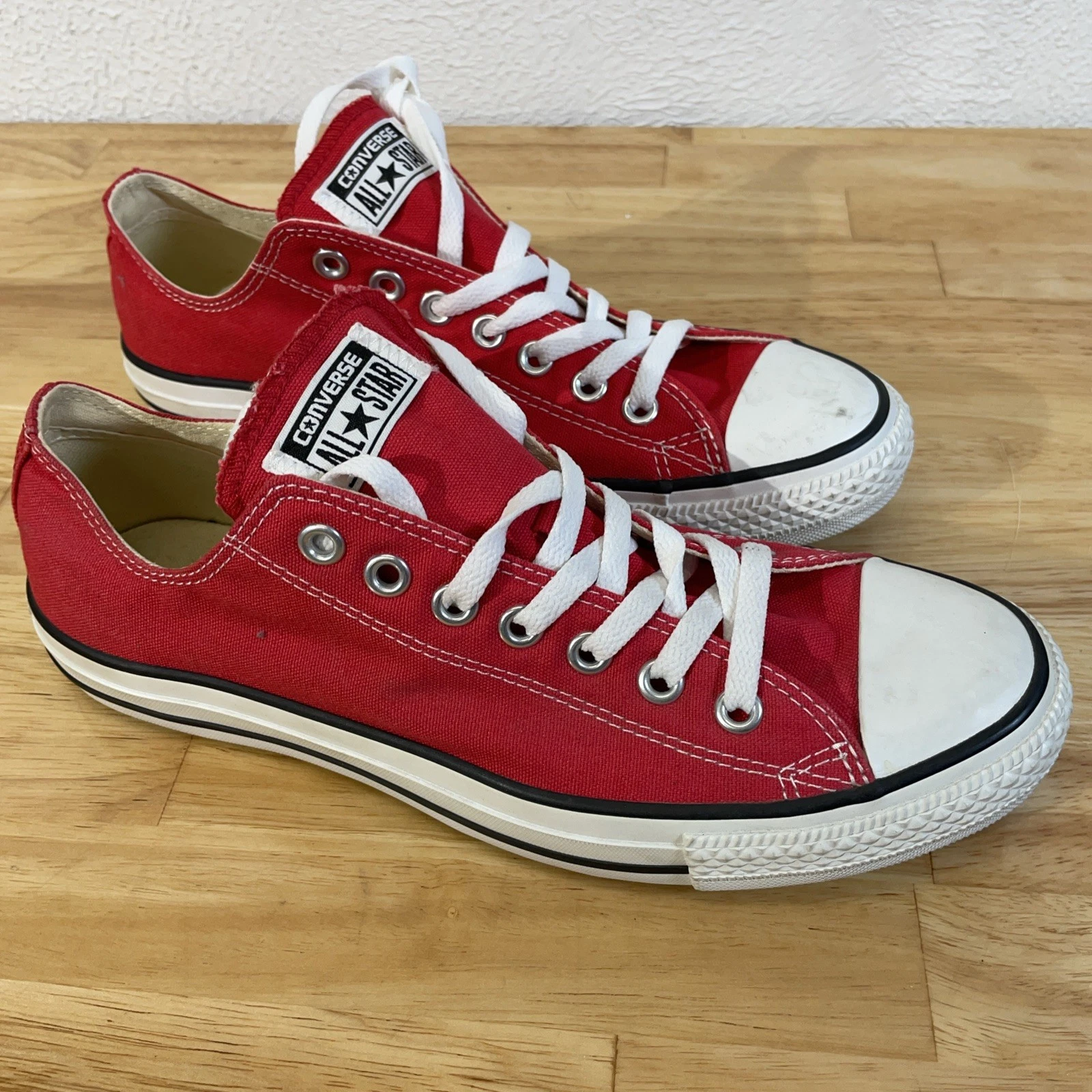Sneakers basse Converse All Star rosse unisex taglia US uomo 8 5 donna 10 5