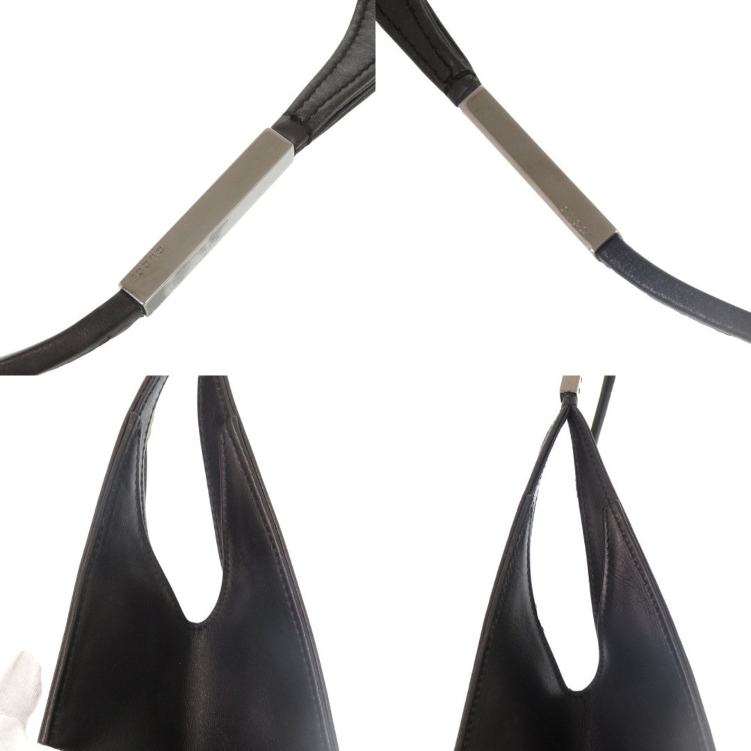 Gucci Women’s Black Leather One-Shoulder Bag Silver Hardware Used thumbnail 8