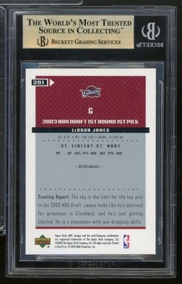 LeBron James Rookie Card 2003-04 Upper Deck MVP #201 BGS 9.5 | eBay