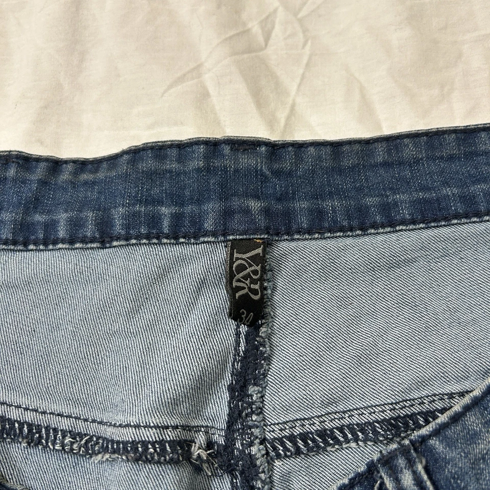 Pantalones de mezclilla para hombre Young and Reckless 34 Moto azul desgastado Foto 4 de 4