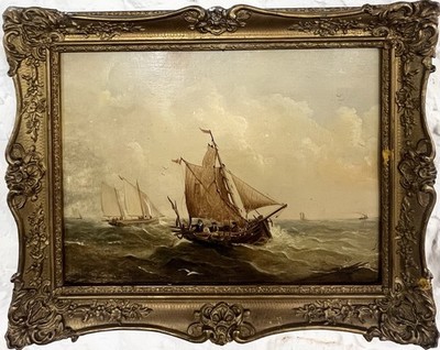 ANTIKES ÖLGEMÄLDE Britische Meereslandschaft Suffolk JOHN MOORE VON IPSWICH 1820-1902
