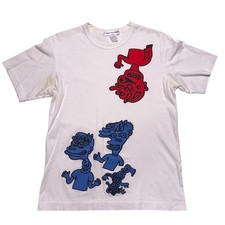 T-shirt Comme Des Garcons CDG cuore uomo grande bianca Noah Lyon grafica