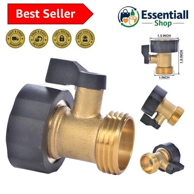 3/4'' Brass Garden Hose Shut Off Valve,1-Way Restricted-Flow Water Shut-Off, F...