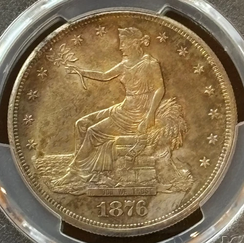 1876 cc Trade Dollar - PCGS AU Details (Corrosion Removed) - Scarce Carson City!
