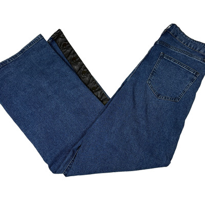 NY&C Womens Jeans Size 9 Snap Button Wide Leg Y2K Grunge High Rise Denim Pants
