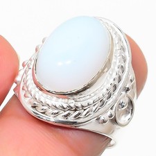 Opalite Gemstone Handmade 925 Sterling Silver Jewelry All Size Ring For Gift