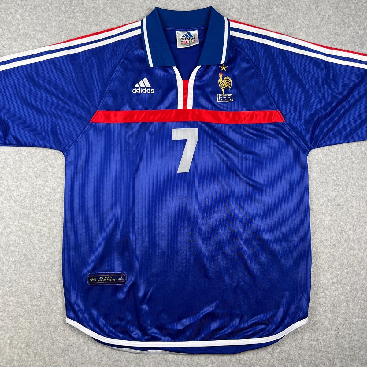 VINTAGE France 2000 Adidas Home Jersey Kit XL Mens Blue Soccer