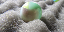 VINTAGE VITRO TIGER EYE-TYPE 1. Yellow, Plum, Green White, Blue 5/8"