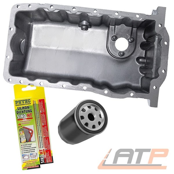 ÖLwanne Alu +Dichtung +ÖLfilter FÜR Seat Cordoba 6L 6K 1.6 +2.0 Bj 99-09-image
