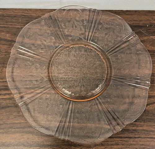 MacBeth Evans Pink Depression Glass Serving Platter 11.5”