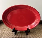 Fiesta Small Oval Serving Platter Scarlet Red 9 5/8" Lunch Snack Plate USA