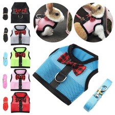 Ferret Pet Lead Strap Harness Rabbit Leash Collar Hamster Vest Bunny Mesh Chest