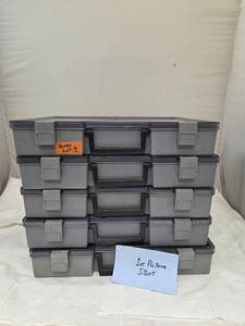Lot of 5 FTI Plastic Parts Organizer Storage Cases Adjustable Compartments Lot-4