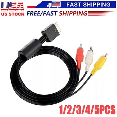6 Feet AV to RCA Audio Video Composite Cable Cord For Sony PS1 PS2 PS3 PS3 Slim
