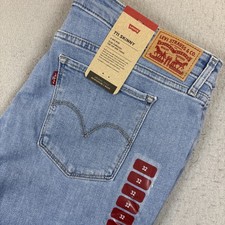 Levi's 711 Skinny Leg Mid Rise Slim Inseam Distressed Denim Jeans NWT 32/30